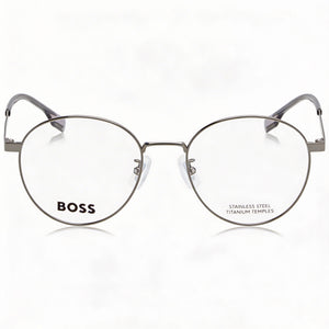 Hugo Boss Panthos 1475/f Round Eyeglasses for Men — front view, Alloy Steel