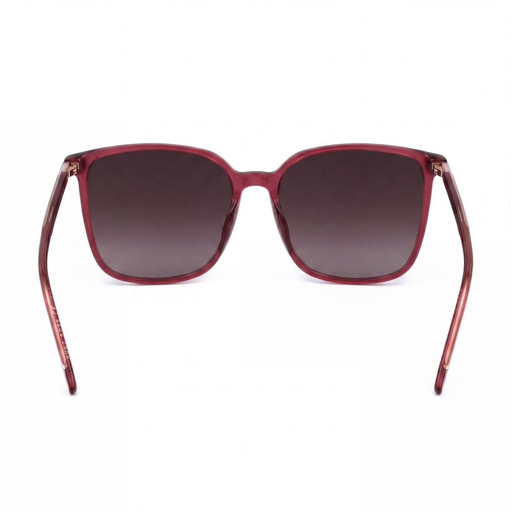 Hugo Boss Square Sunglasses Women — side view, Burgundy lens