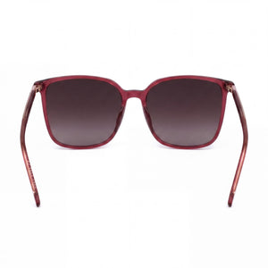 Hugo Boss Square Sunglasses Women — side view, Burgundy lens