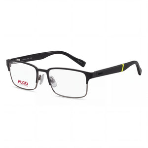 HUGO Hg 0136 Matte Black Rectangle Eyeglasses for Unisex, Alloy Steel frame
