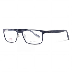 HUGO Hg 0151 Matte Black Rectangle Eyeglasses for Unisex, Alloy Steel frame