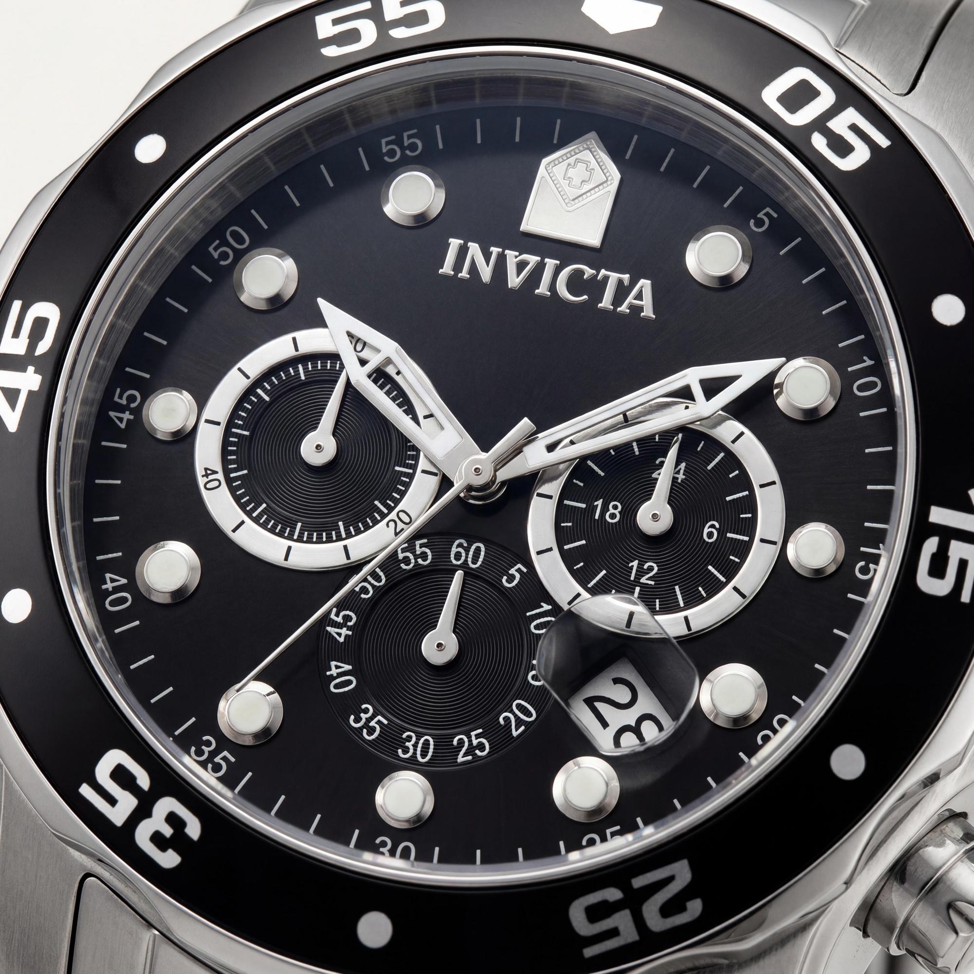 Invicta 0069 Men's Chronograph Watch, Black Dial Stainless Steel 48mm, Photo 2
