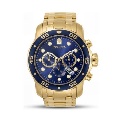 Invicta 0073 Gold Dial Stainless Steel Unisex Watch, 48mm