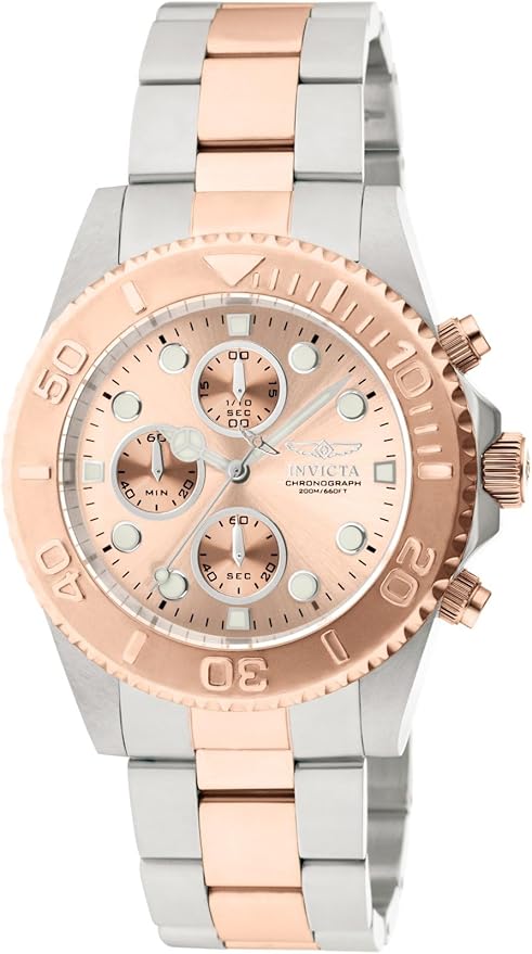 Invicta Pro Diver 1775 Rose Gold Dial Stainless Steel Men's Watch, 44mm