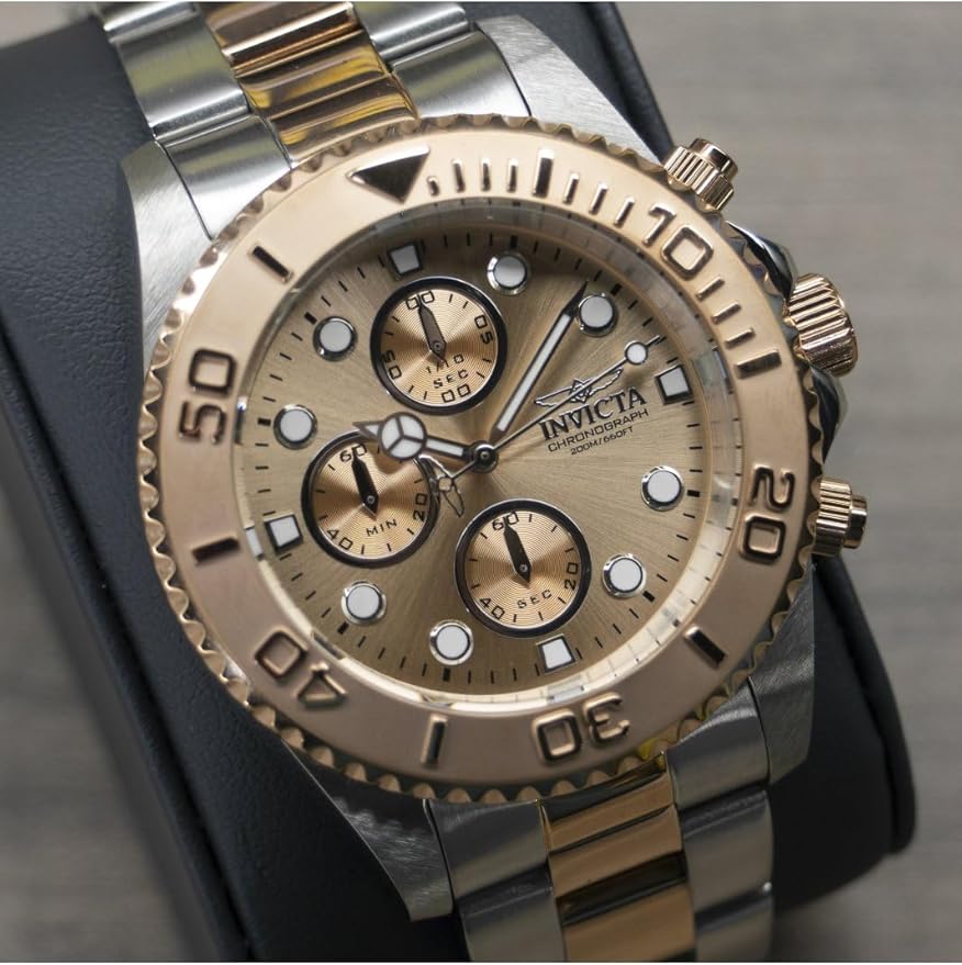 Invicta Pro Diver 1775 Men's Watch — side view, stainless steel case stainless steel band