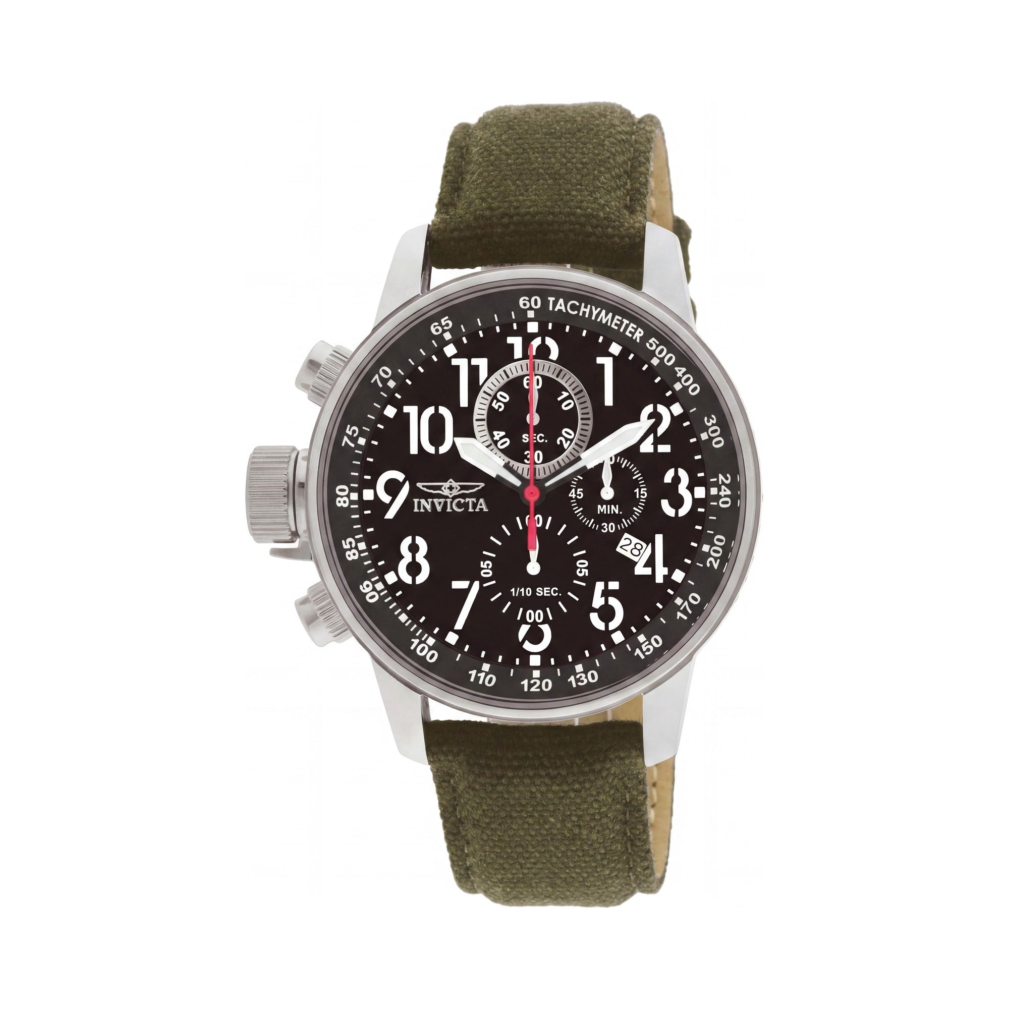 Invicta 1873 Unisex Chronograph Watch, Black Dial Stainless Steel 46mm, Photo 1