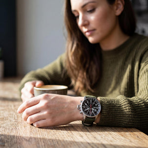 Invicta 1873 Unisex Watch — wrist wear, Fabric with Leather Backing band everyday timepiece