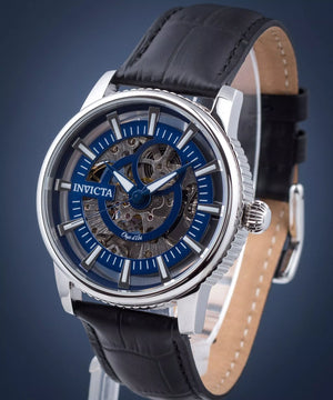 Invicta 22640 Men Watch — dial detail, Silver/Blue Analog display