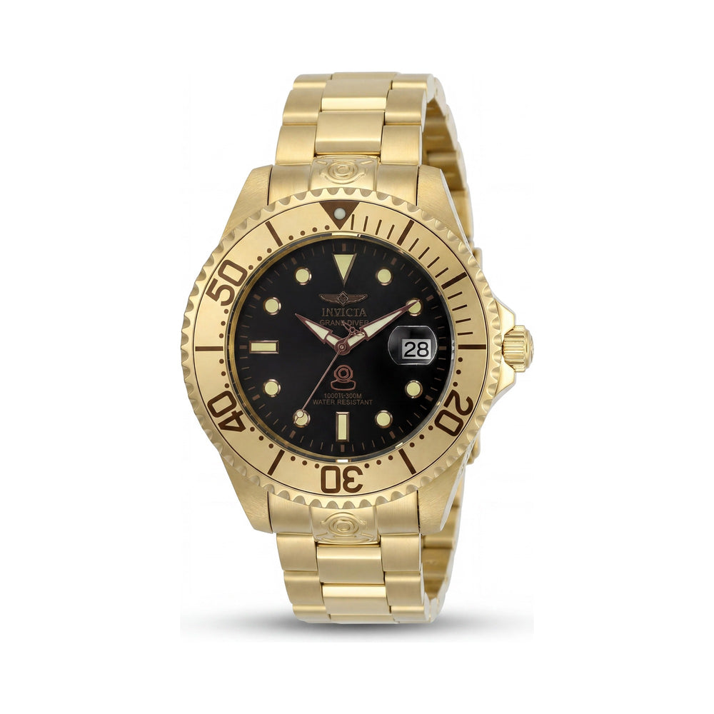 Invicta 24766 Gold-tone, Black Dial Stainless Steel Men Watch, 47mm