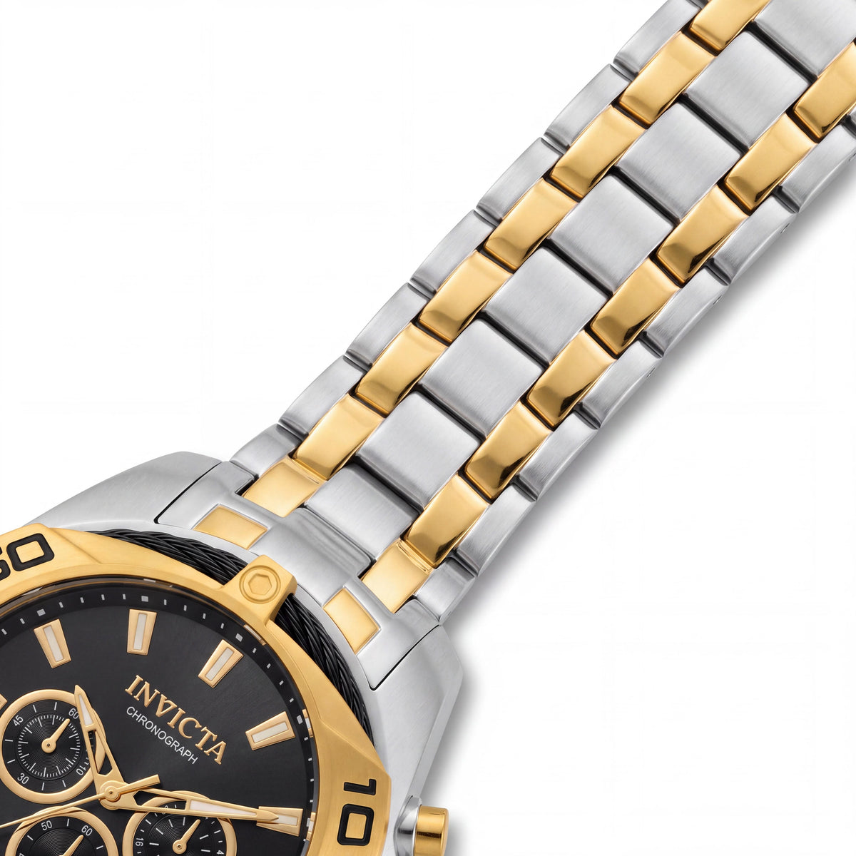 Reloj Invicta Cronógrafo de Cuarzo para Hombre, Acero Inoxidable Dorado de Dos Tonos, Resistente al Agua 100m, 50mm, Photo 3