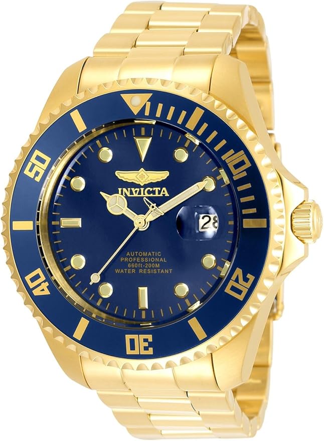 Invicta 35726 Gold/Blue Dial Stainless Steel Men Watch, 47mm