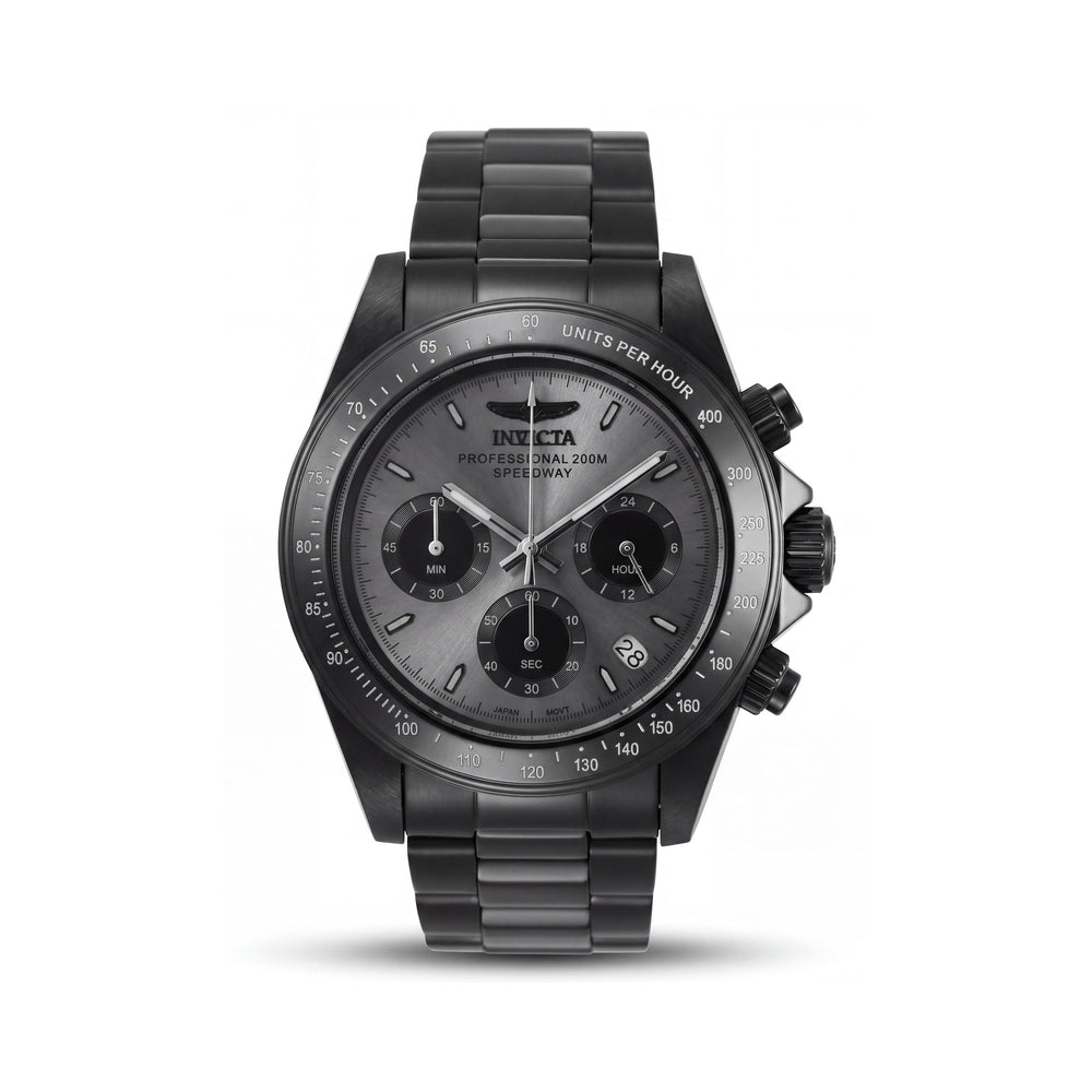 Invicta 36741 Black Stainless Steel Unisex Watch, 39mm