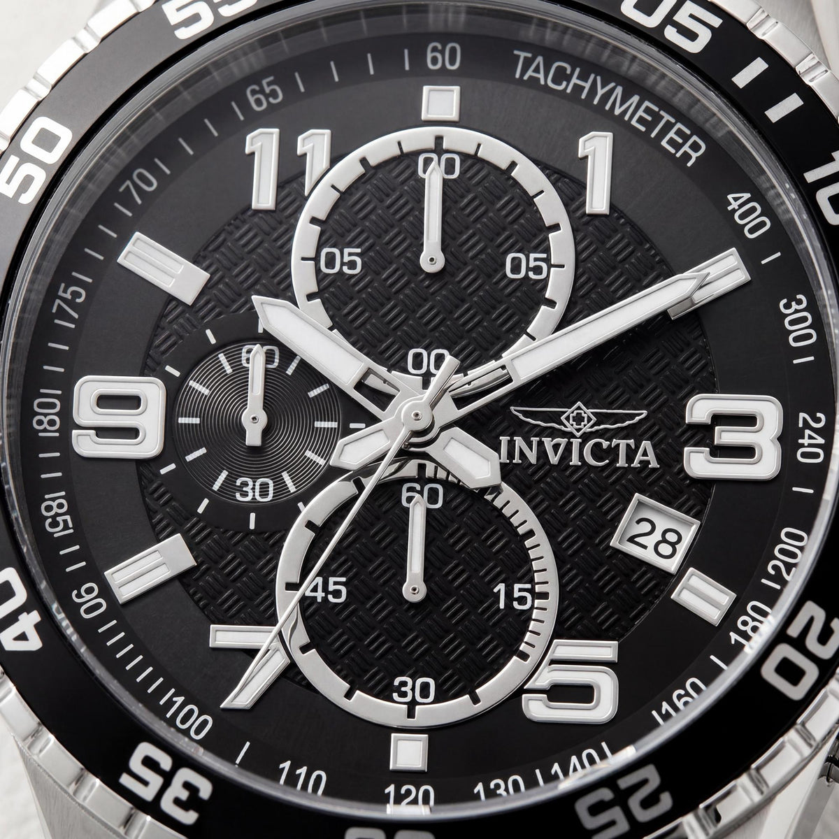 Reloj de cuarzo Invicta Specialty Collection 37146 para hombre, de acero inoxidable gris plateado y esfera negra, 45 mm, Photo 2