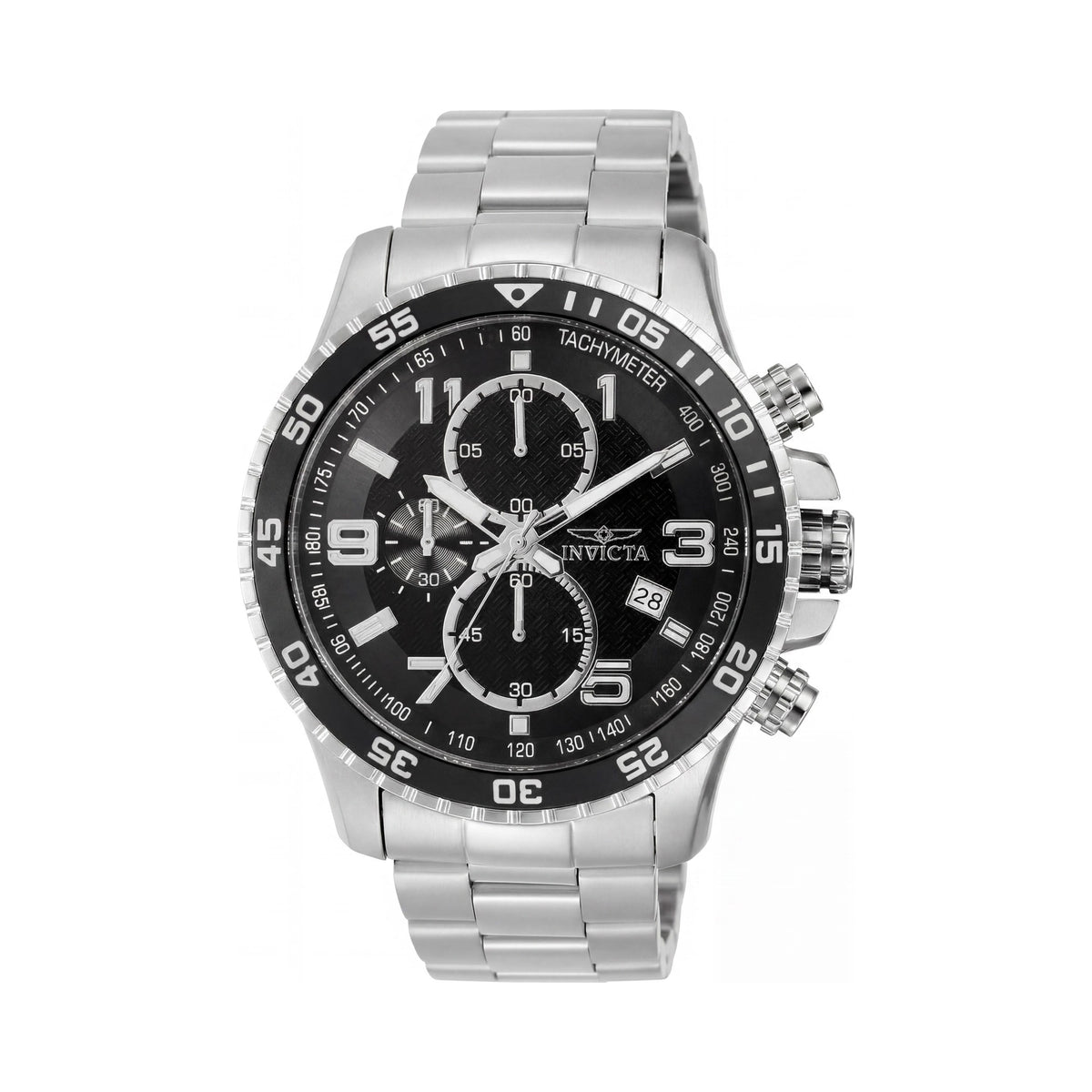 Reloj de cuarzo Invicta Specialty Collection 37146 para hombre, de acero inoxidable gris plateado y esfera negra, 45 mm, Photo 1