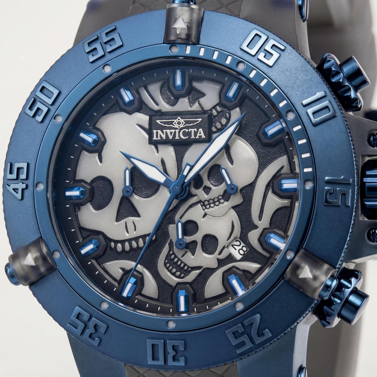 Invicta 37329 Unisex Chronograph Watch, Blue Dial Stainless Steel 50mm, Photo 2