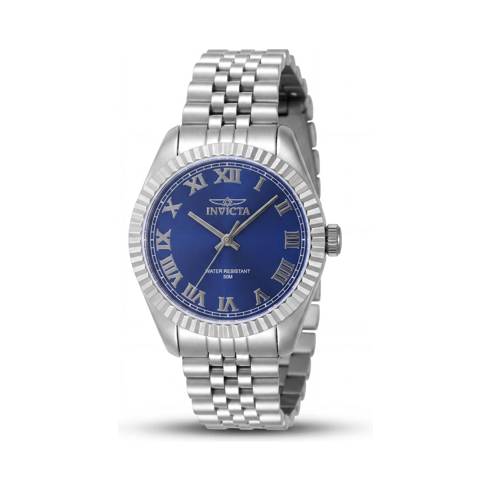 Invicta 47411 Silver, Blue Dial Stainless Steel Unisex Watch, 36mm