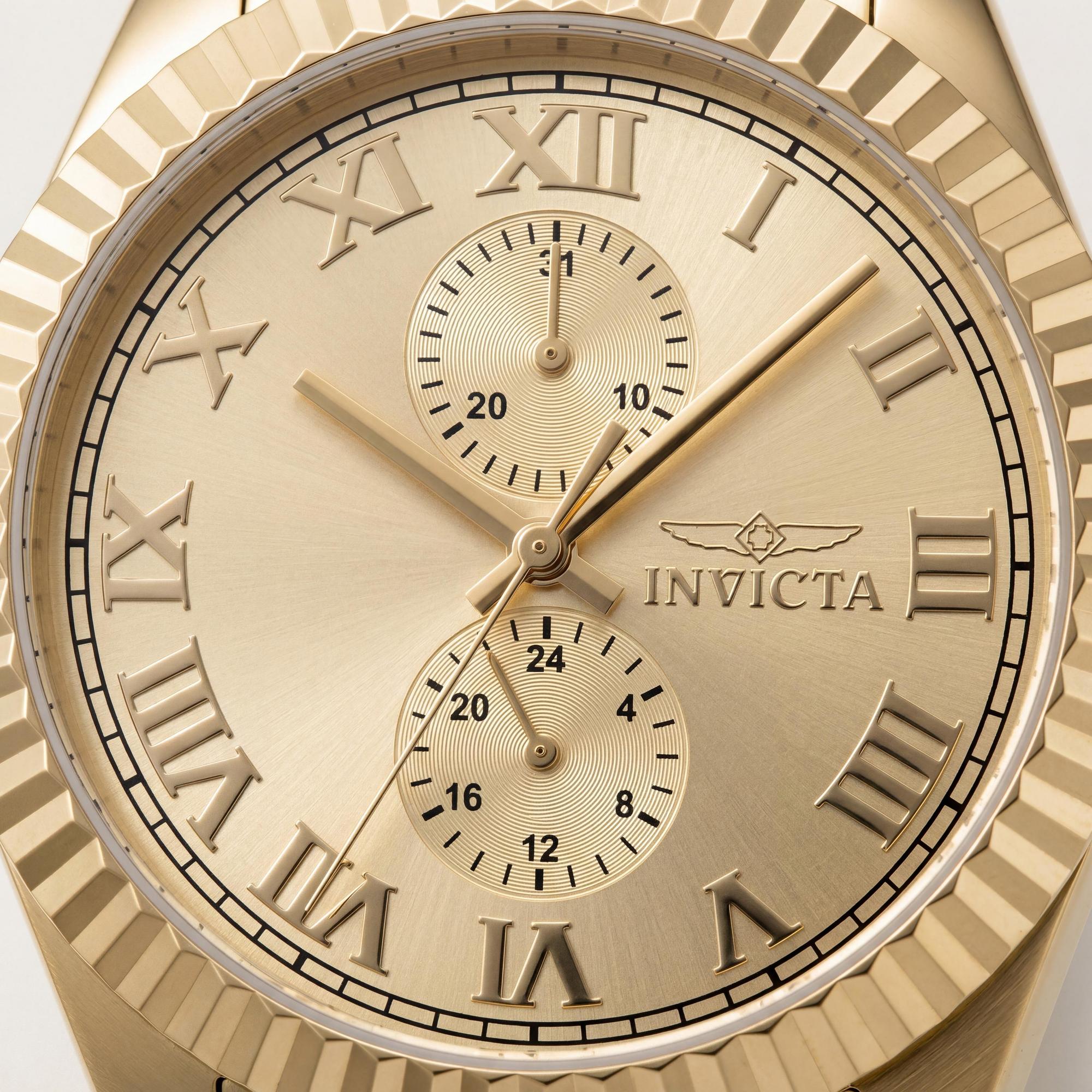 Invicta 47431 Unisex Chronograph Watch, Gold Dial Stainless Steel 43mm, Photo 2
