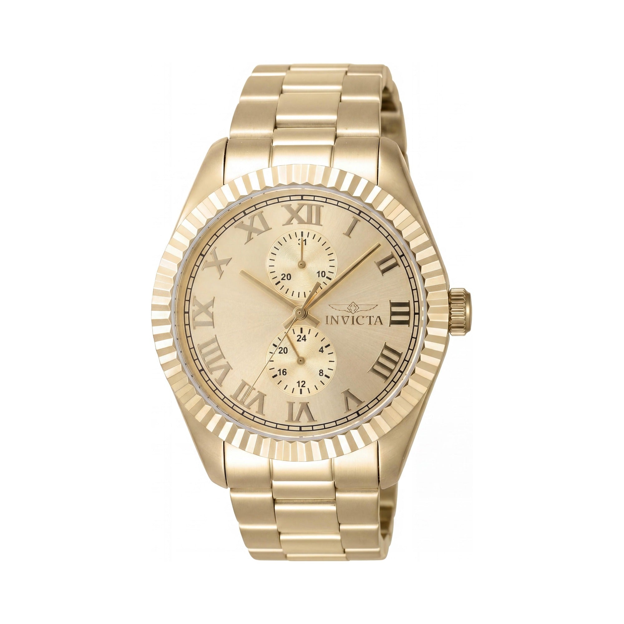 Invicta 47431 Unisex Chronograph Watch, Gold Dial Stainless Steel 43mm, Photo 1