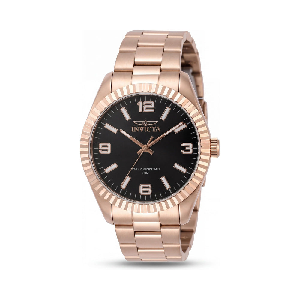 Invicta 47461 Rose Gold (Case), Black (Dial), Stainless Steel (Band) Dial Stainless Steel Unisex Watch, 43mm