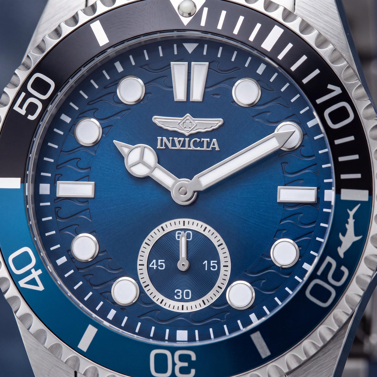 Invicta Pro Diver 49432 Reloj de pulsera para hombre de acero inoxidable con movimiento de cuarzo, esfera azul, caja de 43 mm, Photo 2