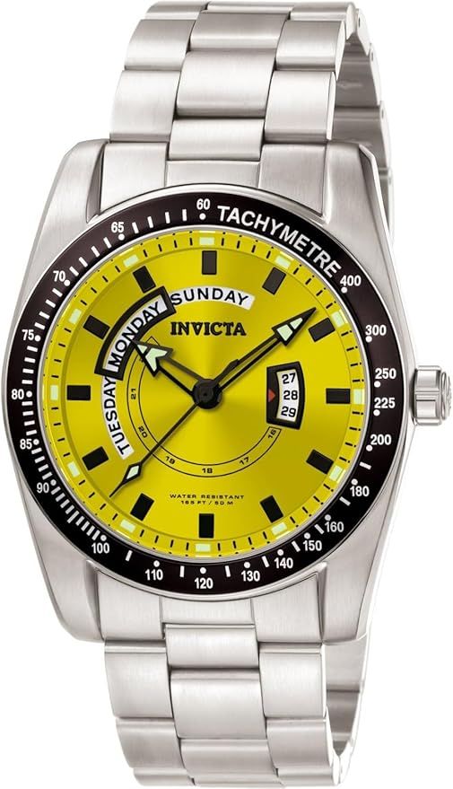 Invicta 6319 Yellow Dial Stainless Steel Men's Watch, 45mm