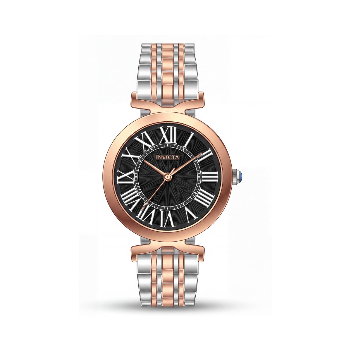 Invicta Wildflower 69314 Reloj de cuarzo con brazalete de acero inoxidable tono oro rosa y esfera negra, 34 mm, Photo 1