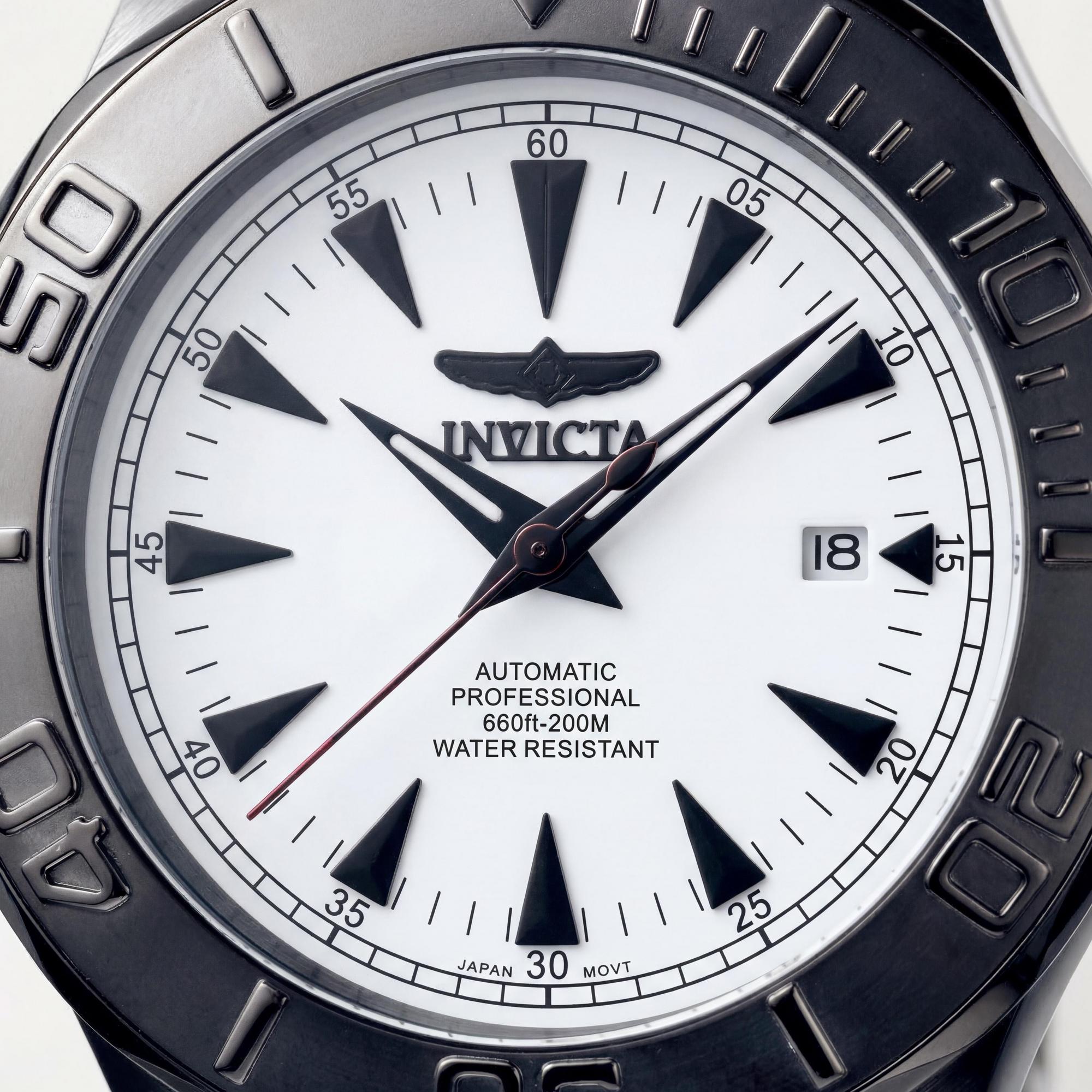 Invicta 7113 Reloj automático unisex, esfera negra de acero inoxidable de 47 mm, Photo 2