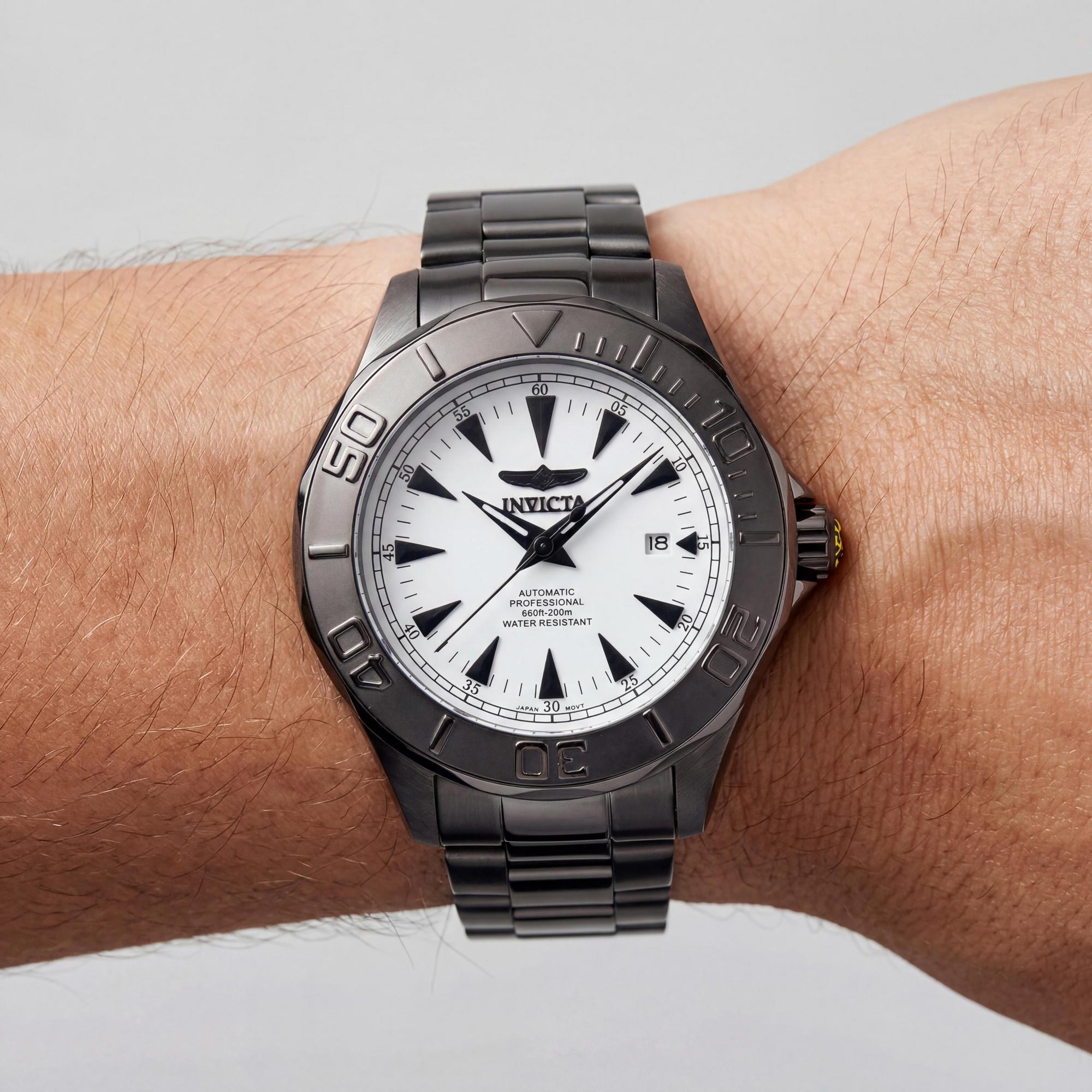 Invicta 7113 Reloj automático unisex, esfera negra de acero inoxidable de 47 mm, Photo 3
