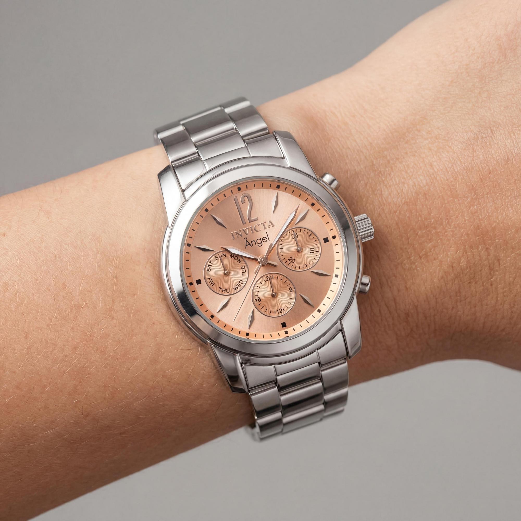 Reloj Invicta Angel 0462 para mujer, esfera plateada, acero inoxidable, 38 mm, Photo 3