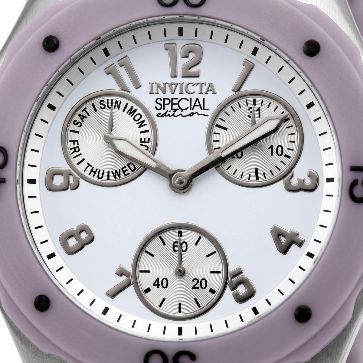 Invicta Angel Collection 18794 Reloj de Acero Inoxidable con Esfera Blanca Luminosa y Correa de Silicona Beige para Mujer con Fusión de Llama 38mm, Photo 2