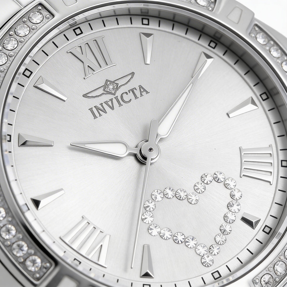 Pulsera Invicta Angel 21383 de cuarzo con bisel de cristal y acero inoxidable plateado para mujer, resistente al agua hasta 100 m, 35 mm, Photo 2