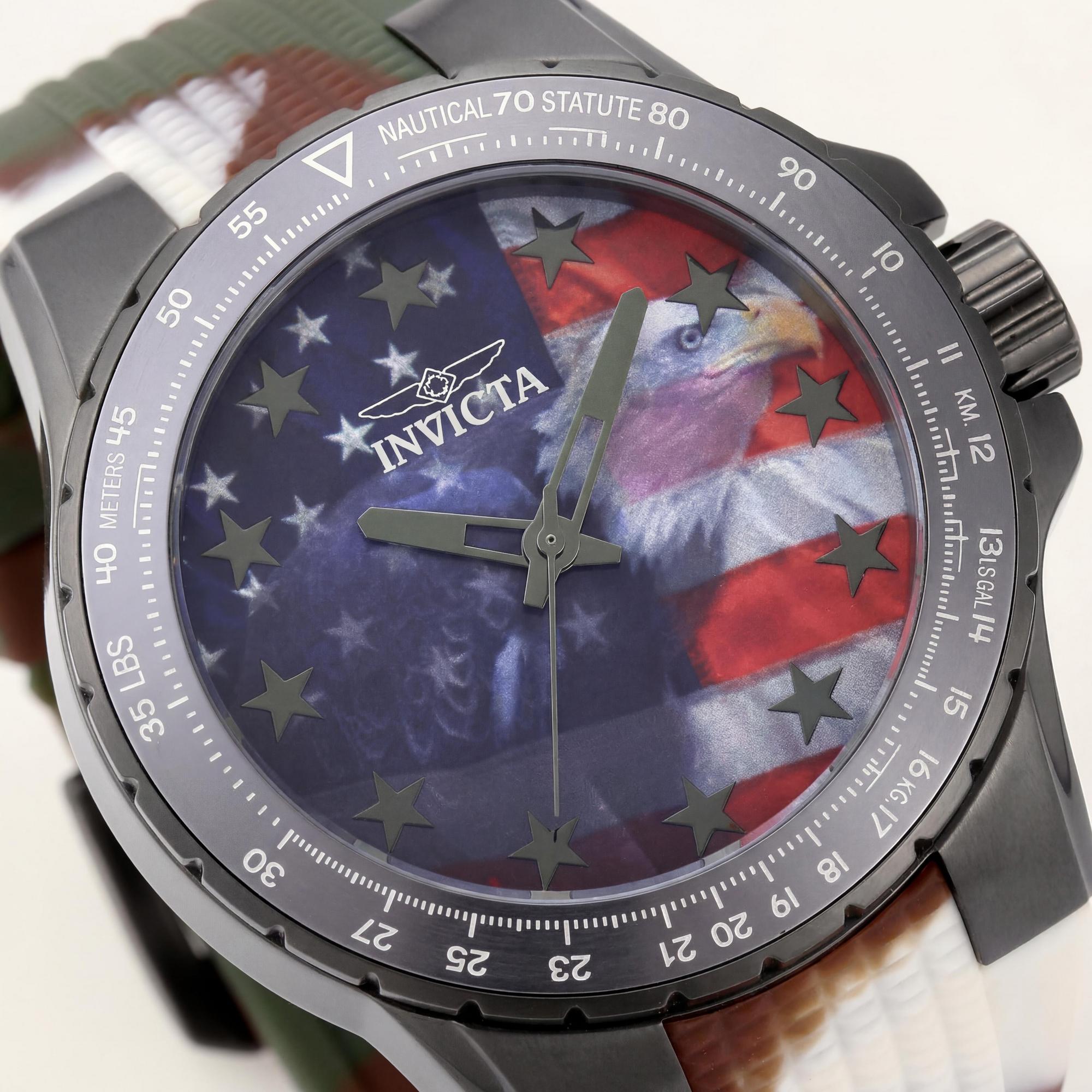 Reloj Invicta Aviator 48956 unisex, esfera roja de acero inoxidable 50 mm, Photo 2