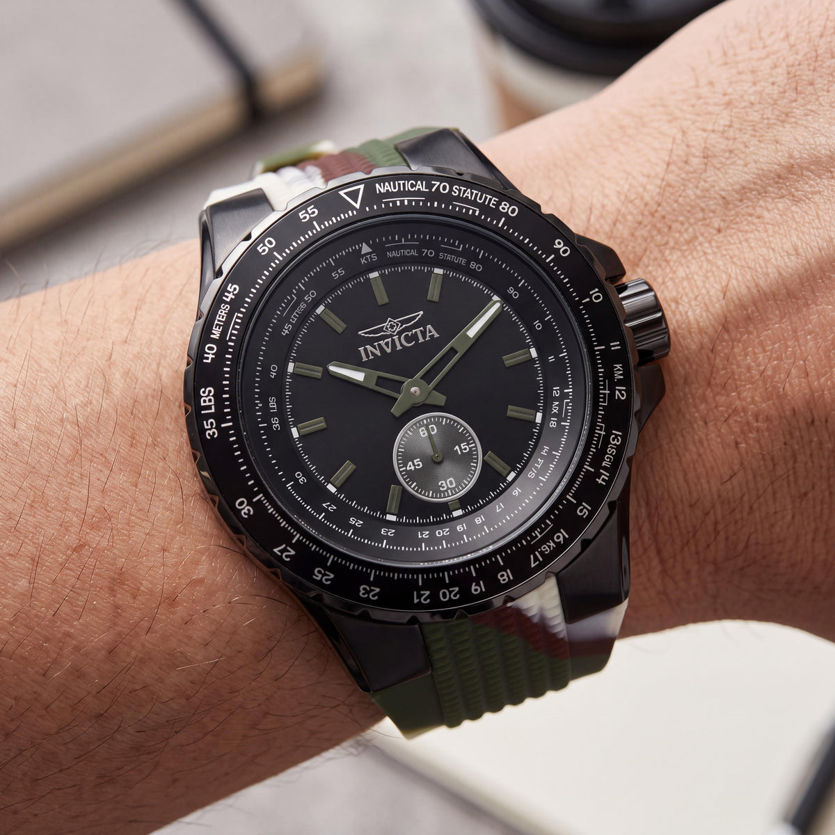 Reloj unisex Invicta Aviator 49320 negro, 50 mm, Photo 4