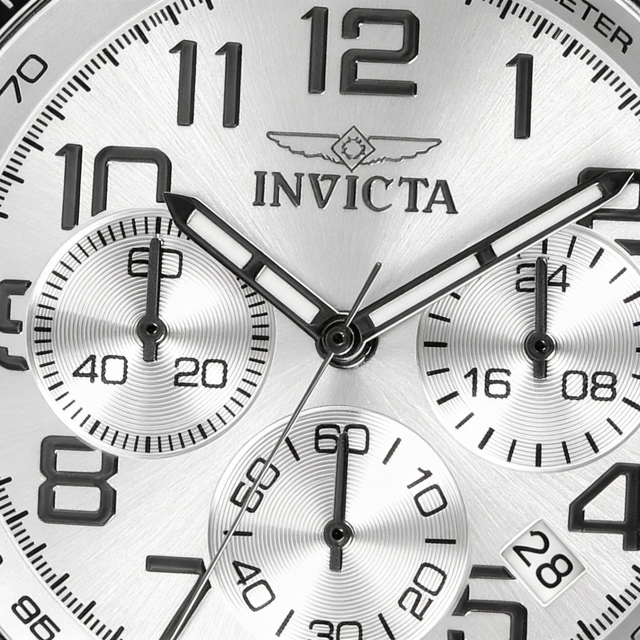 Reloj cronógrafo Invicta para hombre, esfera negra de acero inoxidable de 45 mm, Photo 2
