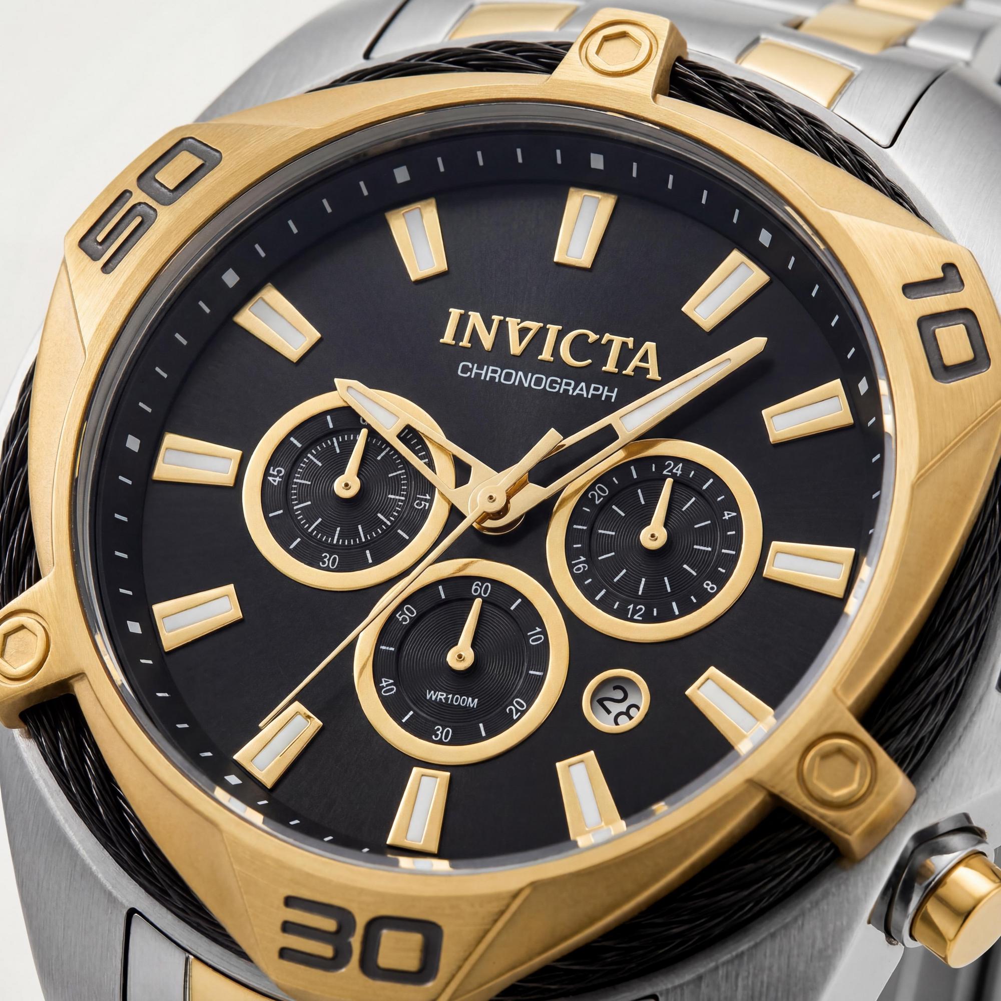 Invicta Bolt 34127 Men's Watch, Gold Dial Stainless Steel 50mm, Photo 2