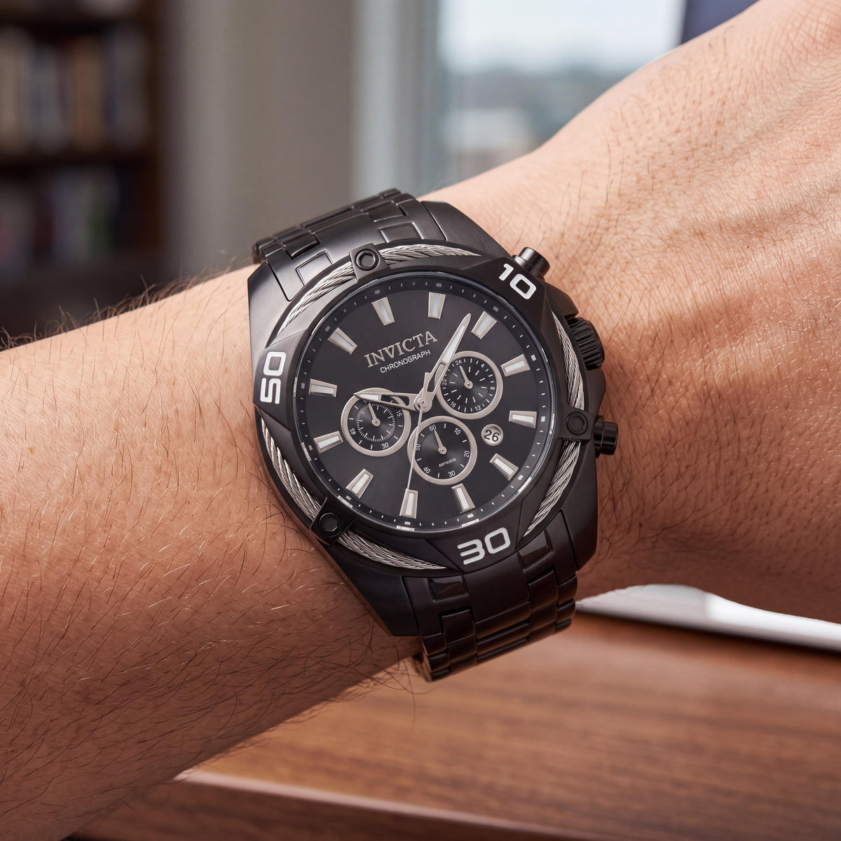 Invicta Bolt 34136 Men's Black Chronograph Watch, 50mm, Photo 4