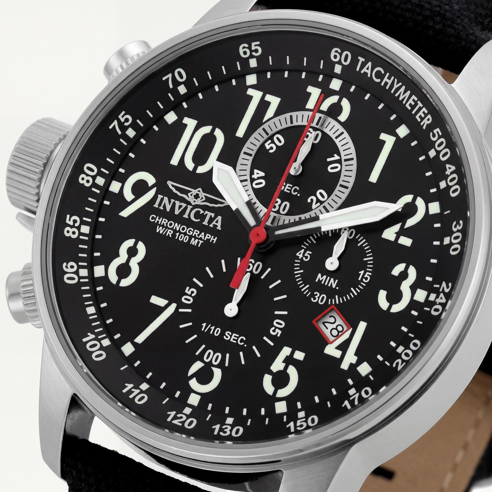 Reloj informal Invicta para hombre, esfera negra, acero inoxidable 46 mm, Photo 2