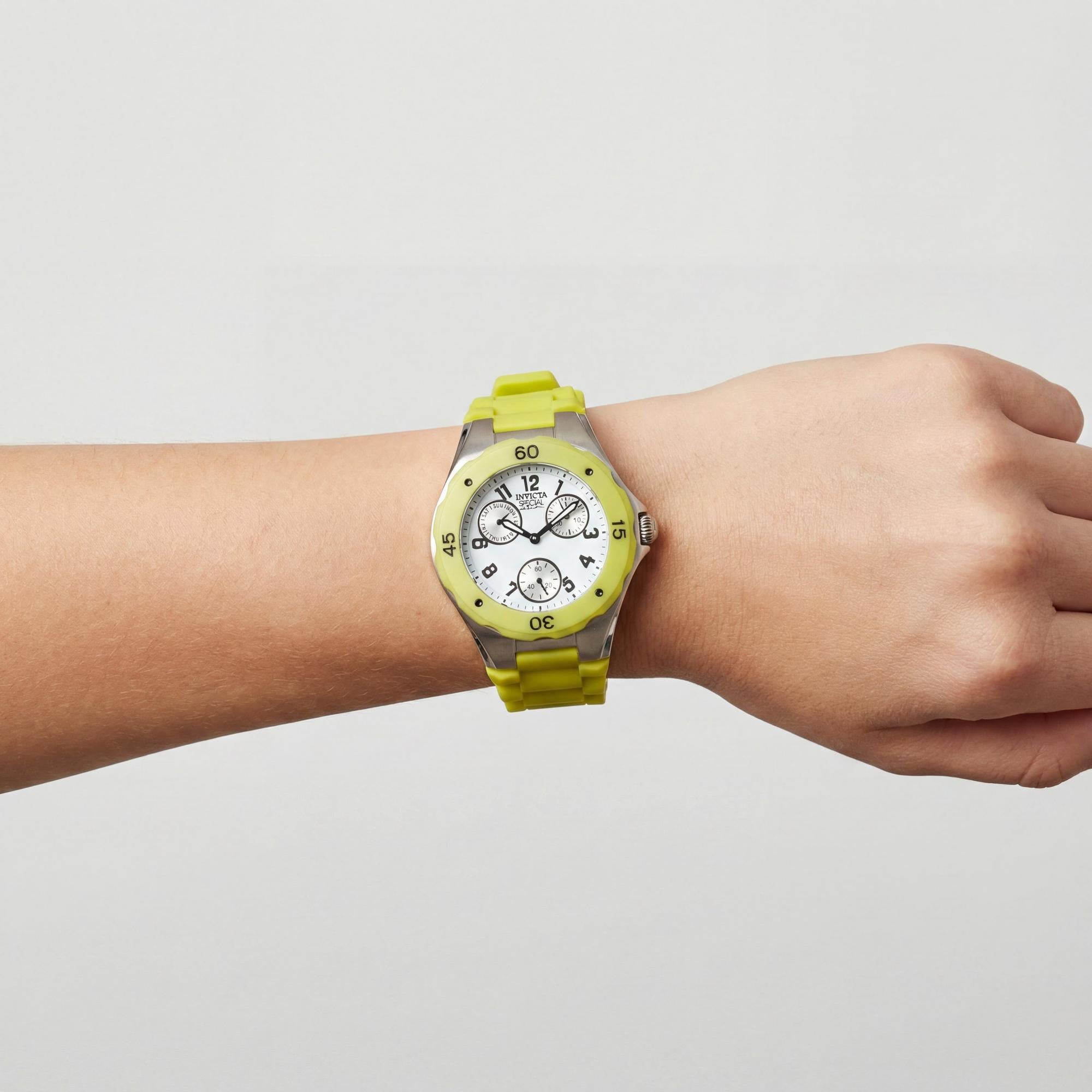 Reloj de mujer casual Invicta, esfera verde de acero inoxidable de 38 mm, Photo 3