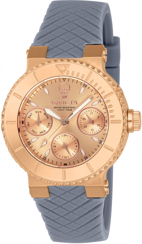 Invicta Gabrielle Union Ladies 22955 Gray/Rose Gold Dial Stainless Steel Women Watch, 34mm