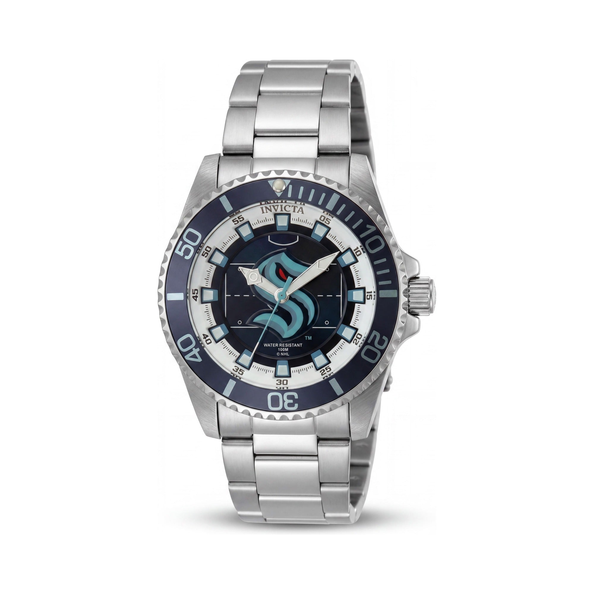 Reloj Invicta NHL IN-42212-AMZUK para mujer, de acero inoxidable plateado y esfera azul, 38 mm, Photo 1