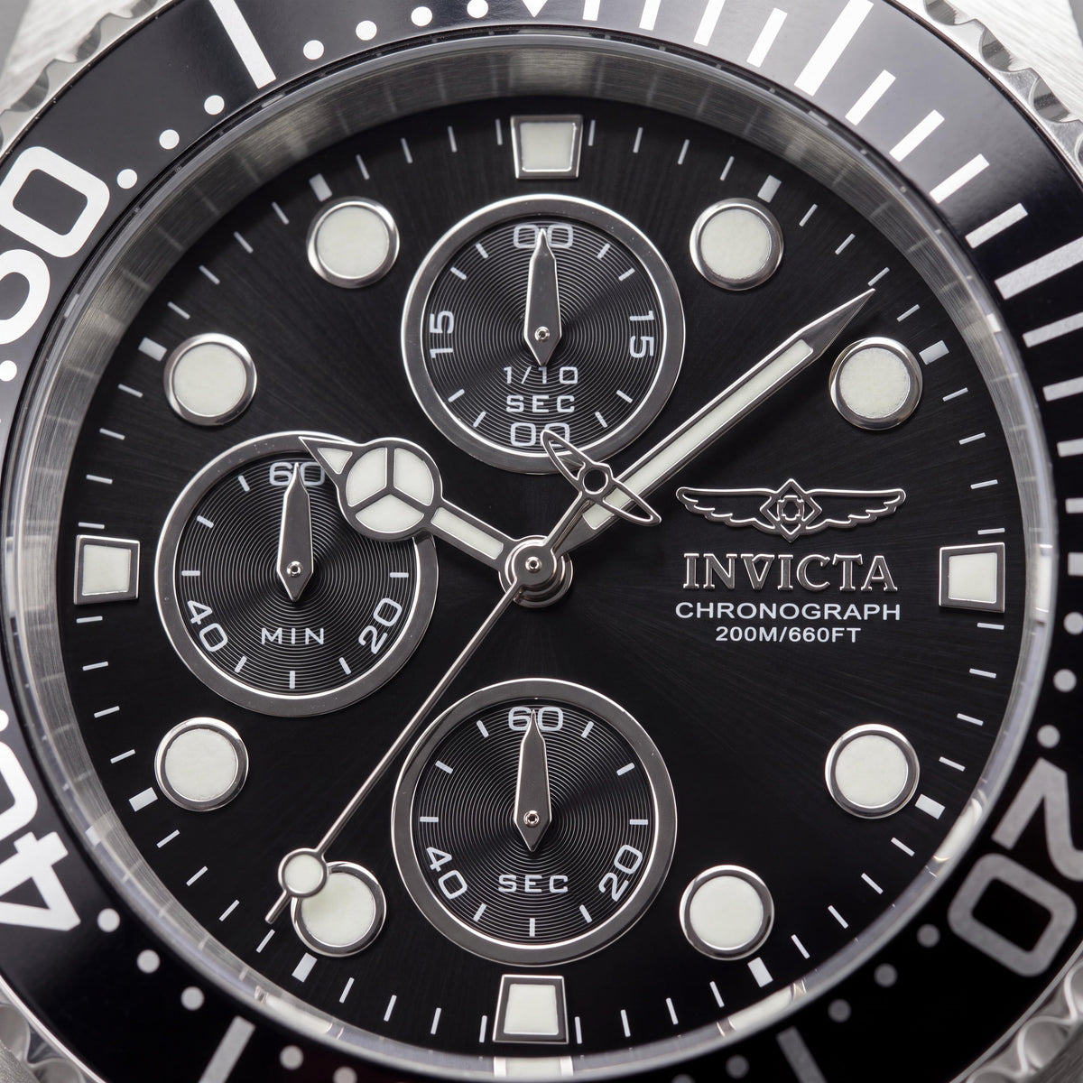 Invicta Pro Diver 1768 Unisex Black Chronograph Watch, 44mm, Photo 2