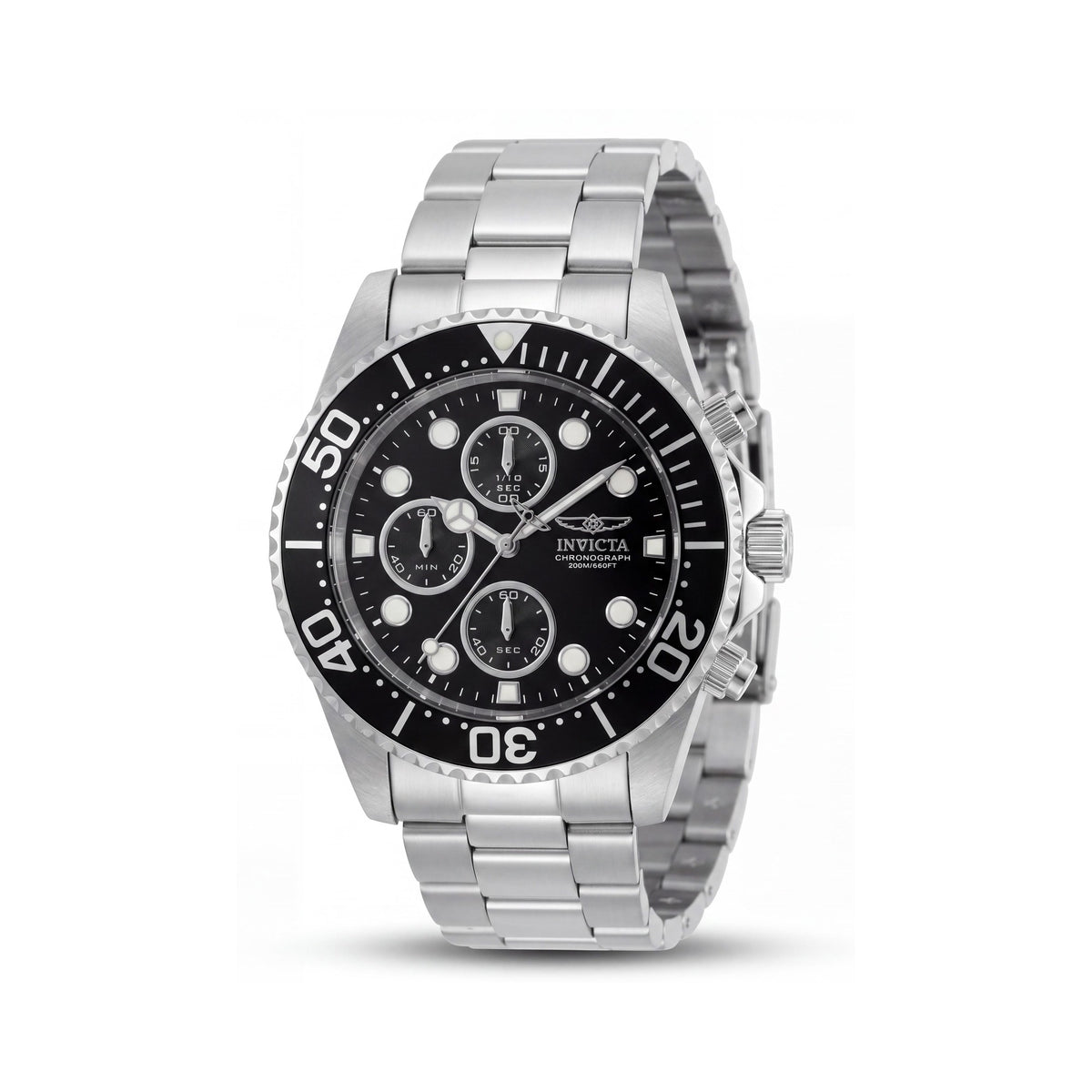 Invicta Pro Diver 1768 Unisex Black Chronograph Watch, 44mm, Photo 1