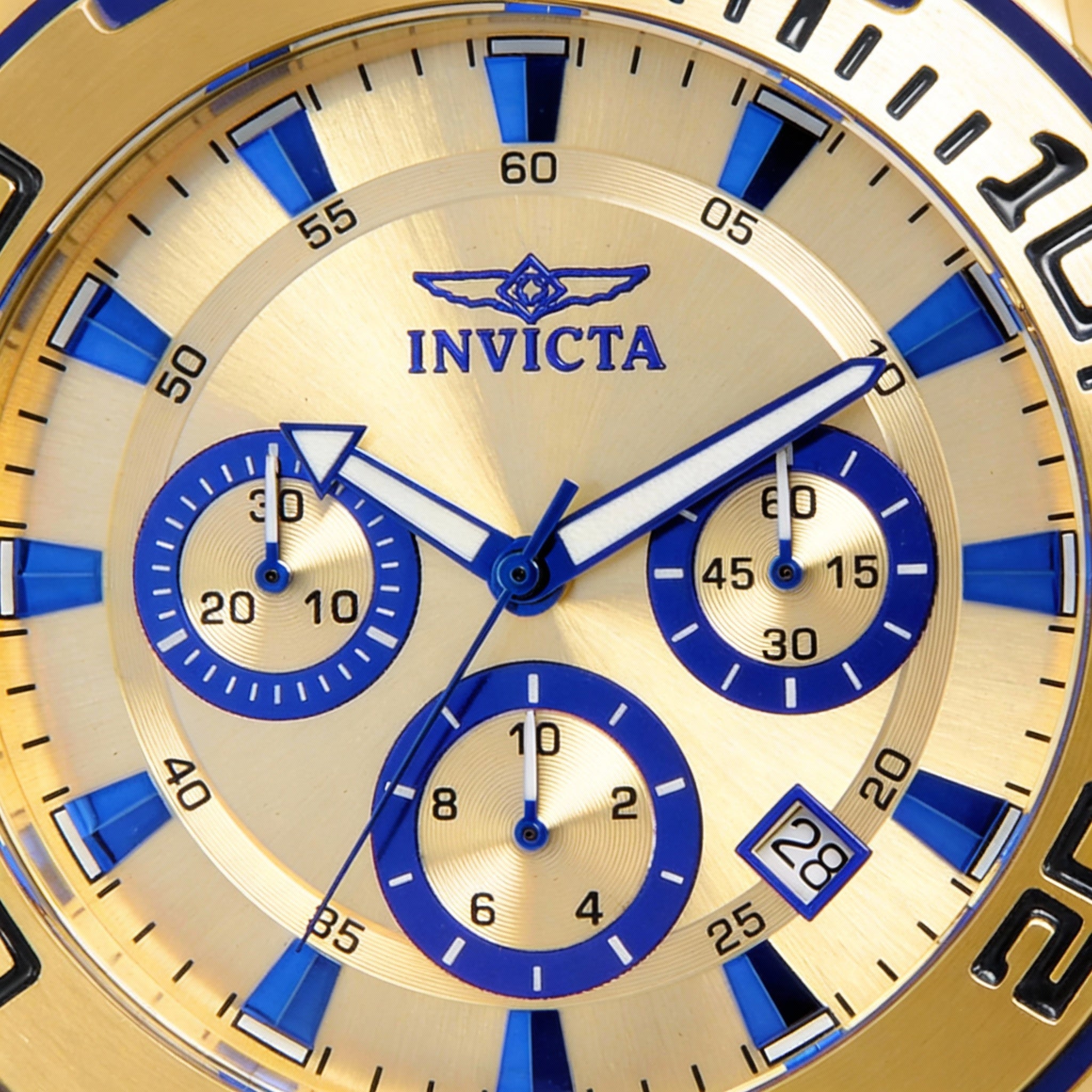 Invicta Pro Diver 22308 Reloj cronógrafo para hombre, esfera dorada de 50 mm, Photo 2