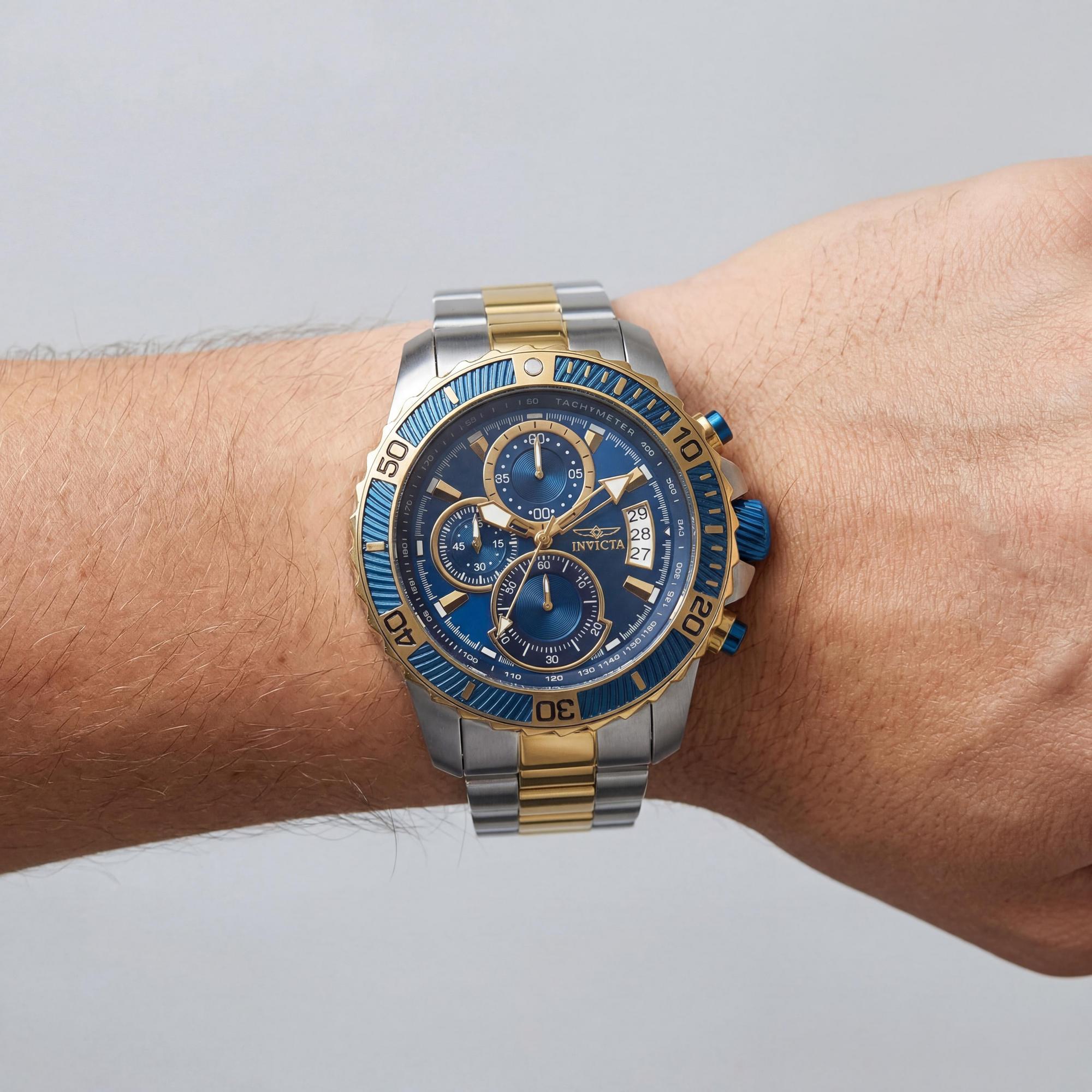 Invicta Pro Diver 22415 Men's Chronograph Watch, Gold Dial 45mm, Photo 3