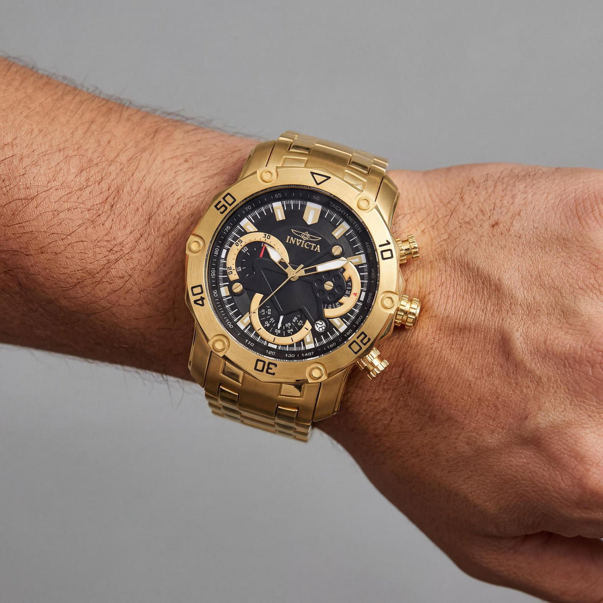 Reloj Invicta Pro Diver 22767 para hombre, cronógrafo dorado, 50 mm, Photo 4