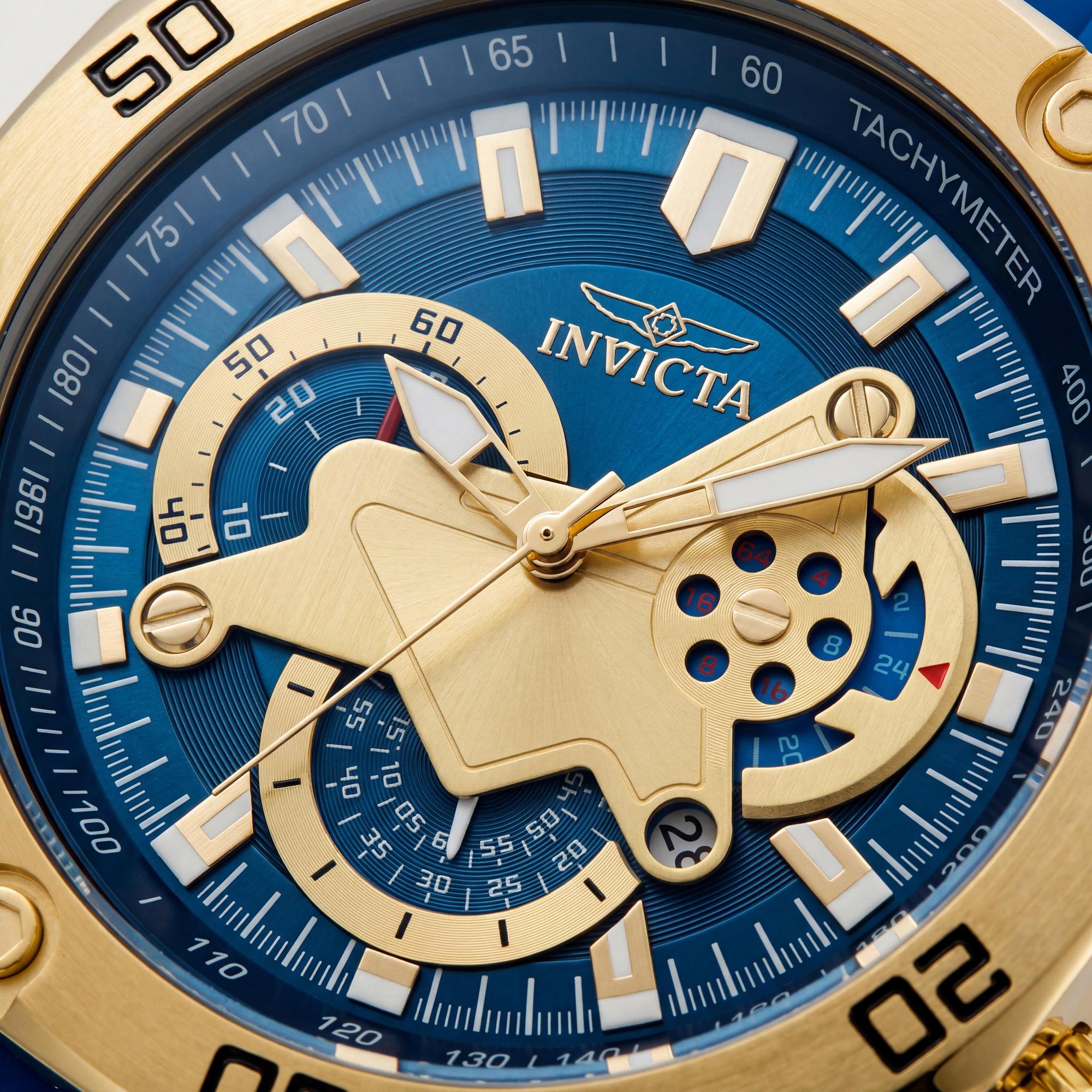 Invicta Pro Diver 22798 Men's Chronograph Watch, Gold Dial 50mm, Photo 2