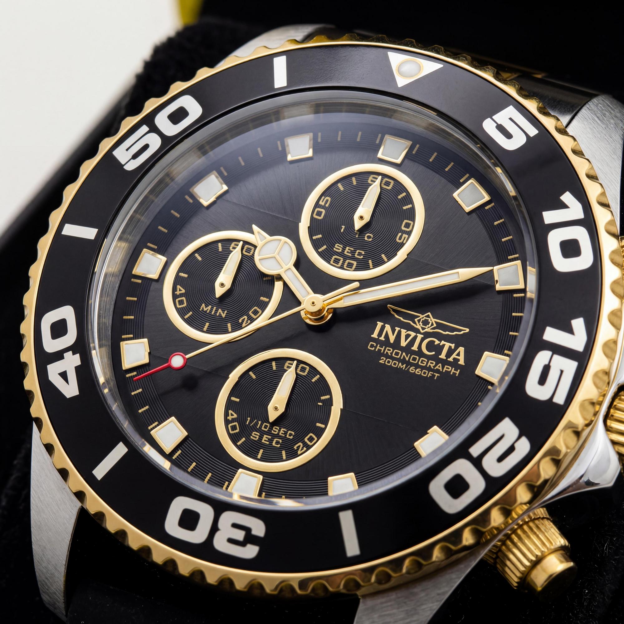 Reloj unisex Invicta Pro Diver 43407, esfera negra de acero inoxidable de 43 mm, Photo 2