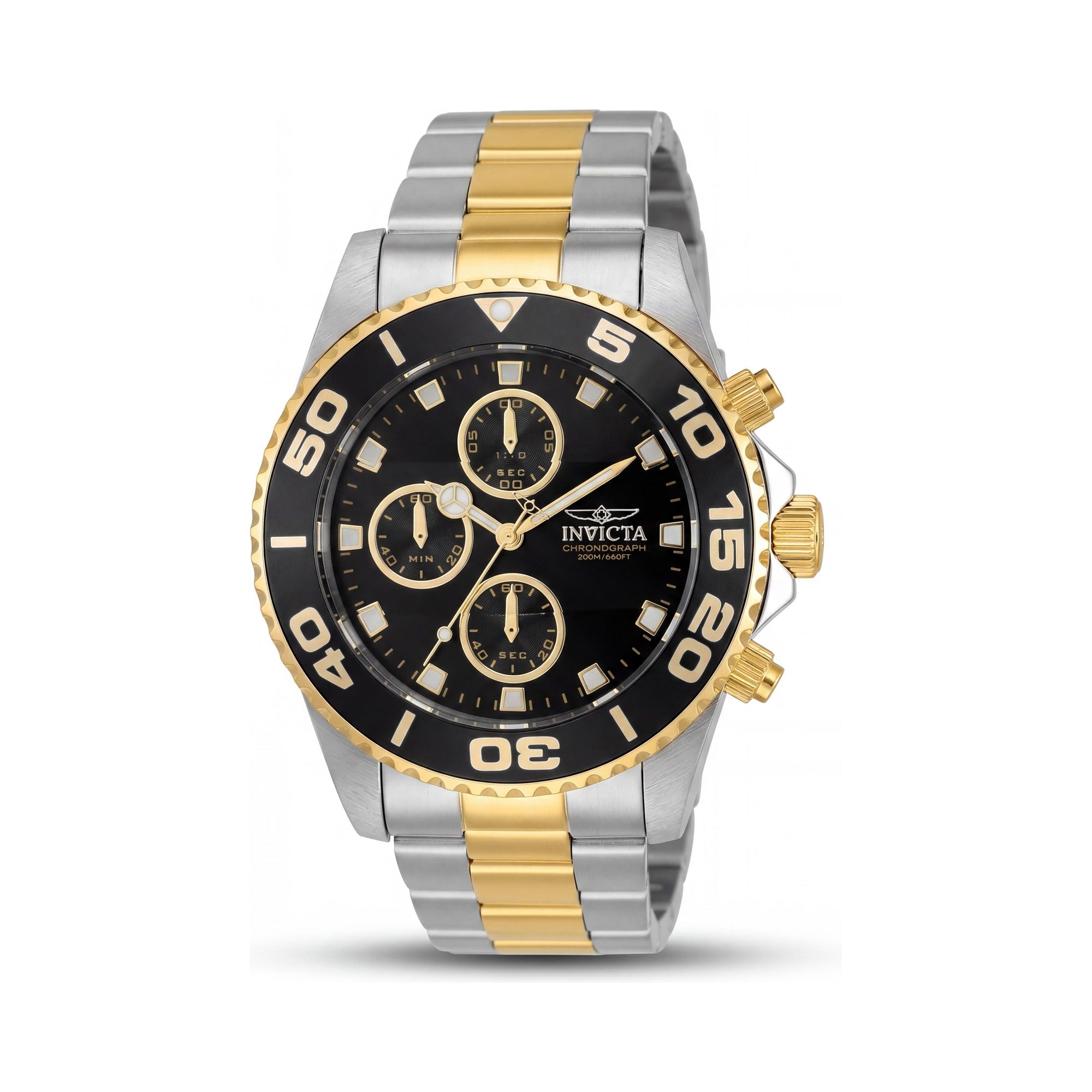 Reloj unisex Invicta Pro Diver 43407, esfera negra de acero inoxidable de 43 mm, Photo 1