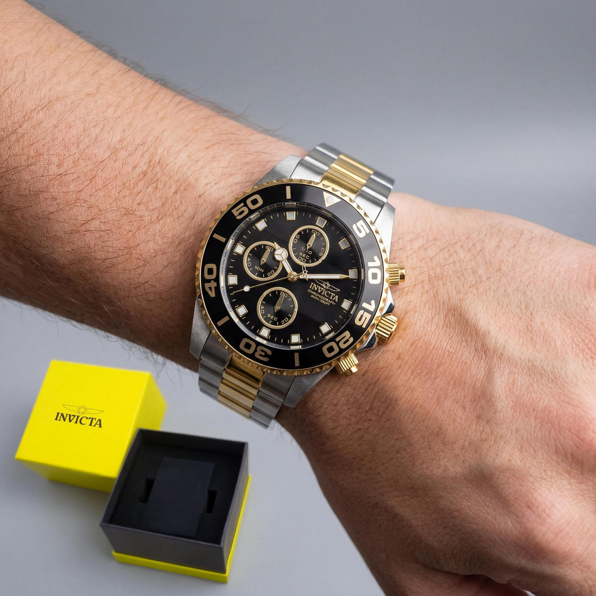Reloj unisex Invicta Pro Diver 43407, esfera negra de acero inoxidable de 43 mm, Photo 3