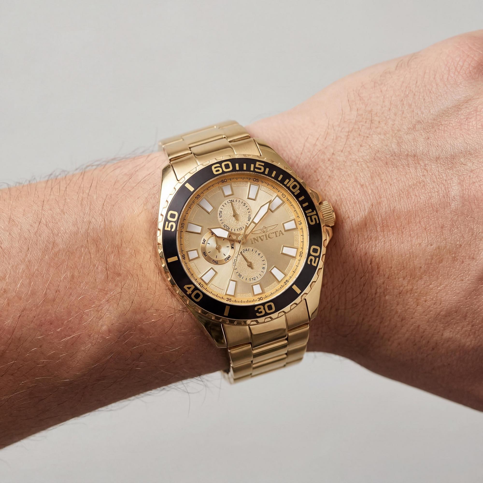 Reloj cronógrafo Invicta Pro Diver 47577 unisex, esfera dorada 46 mm, Photo 3